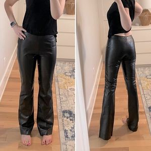 Vintage Danier Black Leather Mid-Rise Pants